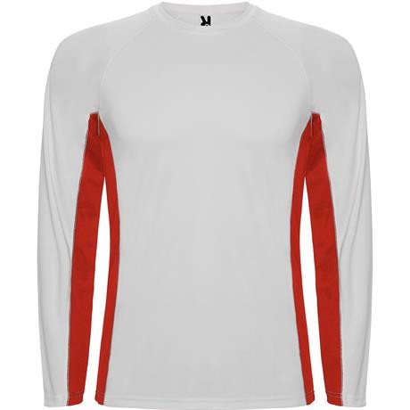 Спортивная футболка SHANGHAI L/S мужская, БЕЛЫЙ/КРАСНЫЙ