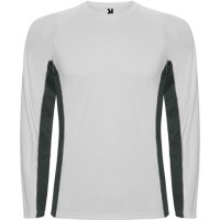 Спортивная футболка SHANGHAI L/S мужская, БЕЛЫЙ/ТЕМНЫЙ ГРАФИТ