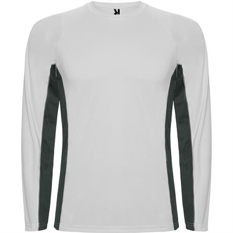 Спортивная футболка SHANGHAI L/S мужская, БЕЛЫЙ/ТЕМНЫЙ ГРАФИТ