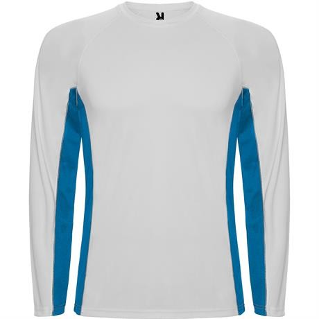 Спортивная футболка SHANGHAI L/S мужская, БЕЛЫЙ/КОРОЛЕВСКИЙ СИНИЙ