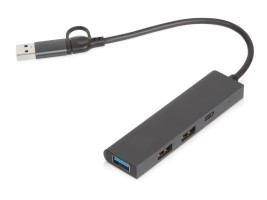 USB-хаб Command с коннектором 2-в-1 USB-C и USB-A, 2.0/3.0