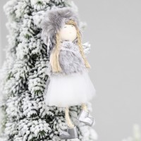 Новогоднее украшение рождественский ангел Бэгис, серый