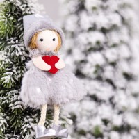 Новогоднее украшение рождественский ангел Кьют, серый