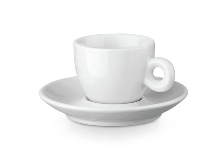 Керамическая чашка с блюдцем PRESSO