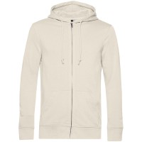 Толстовка на молнии с капюшоном унисекс BNC Inspire (Organic), молочно-белая