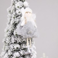 Новогоднее украшение Рождественский ангел, серый