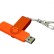 USB 2.0- флешка на 32 Гб с поворотным механизмом и дополнительным разъемом Micro USB