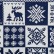 Плед Norse, синий с белым