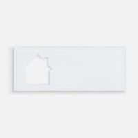 Лейбл из ПВХ с вырубкой «Дом», белый