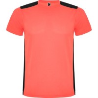 Спортивная футболка DETROIT мужская, КОРАЛЛОВЫЙ ФЛУОРЕСЦЕНТНЫЙ/ЧЕРНЫЙ