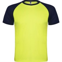 Спортивная футболка INDIANAPOLIS мужская, ФЛУОРЕСЦЕНТНЫЙ ЖЕЛТЫЙ/МОРСКОЙ СИНИЙ