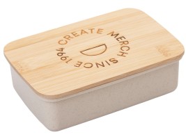 Ланч-бокс Lunch из пшеничного волокна с бамбуковой крышкой с гравировкой