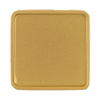 Квадратный шильдик на резинку Epoxi, матовый золотистый
