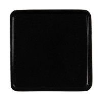 Квадратный шильдик на резинку Epoxi, черный