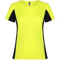 Спортивная футболка SHANGHAI WOMAN женская, ФЛУОРЕСЦЕНТНЫЙ ЖЕЛТЫЙ/ЧЕРНЫЙ