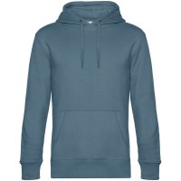 Толстовка с капюшоном унисекс King, серо-синяя