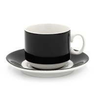 Чайная пара фарфоровая 220см³ экспресс Sunrise, черный, в коробке