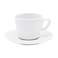 Чашка с блюдцем керамическая, белая 200 мл
