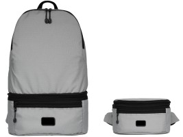 Рюкзак-трансформер 2-в-1 Athletica водостойкий с поясной сумкой из переработанного пластика 