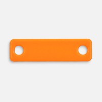 Шильдик металлический Alfa Liten, оранжевый неон