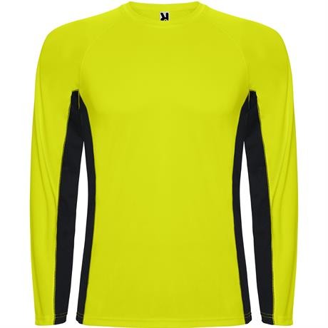 Спортивная футболка SHANGHAI L/S мужская, ФЛУОРЕСЦЕНТНЫЙ ЖЕЛТЫЙ/ЧЕРНЫЙ