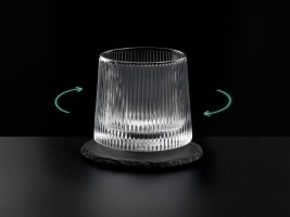 Вращающийся бокал для виски на сланцевом костере Ventura