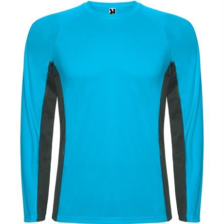 Спортивная футболка SHANGHAI L/S мужская, БИРЮЗОВЫЙ/ТЕМНЫЙ ГРАФИТ