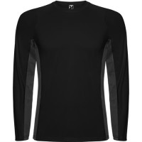 Спортивная футболка SHANGHAI L/S мужская, ЧЕРНЫЙ/ТЕМНЫЙ ГРАФИТ